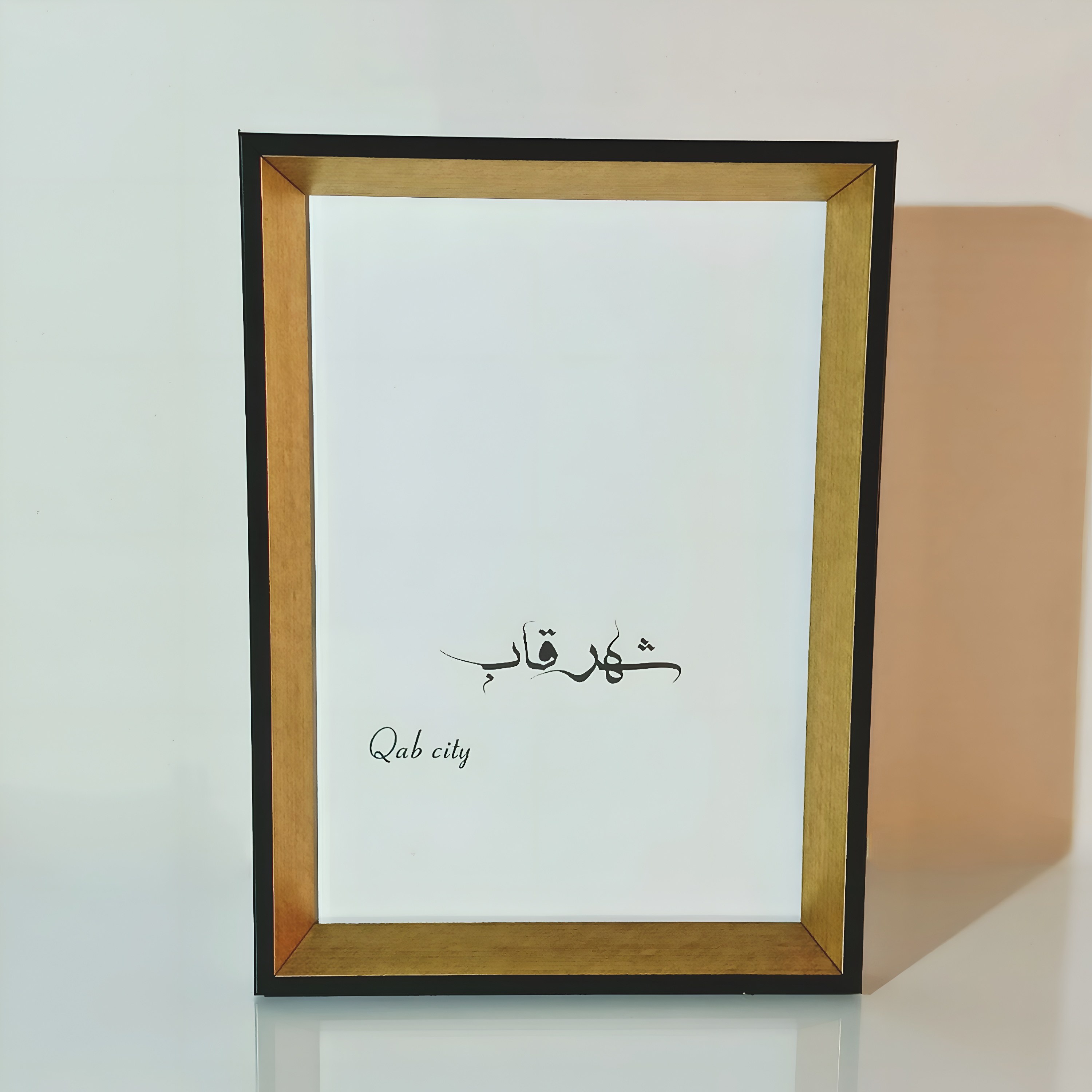 قاب عکس عمقی سه سانت مشکی طلایی